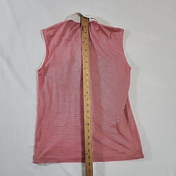 Vintage FILA Womens Medium collared sleeveless top Striped Red White Blue Shirt‎ - Picture 14 of 16
